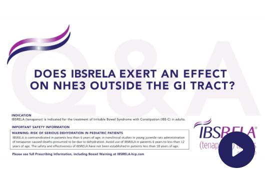 Does IBSRELA exert an effect on NHE3 outside the GI tract?