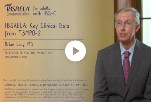 Dr. Brian Lacy reviews important clinical data for IBSRELA from T3MPO-2