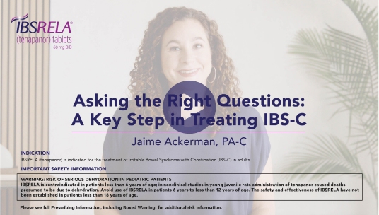 Jaime Ackerman, PA-C, discusses the importance of offering different treatment options to patients with unresolved symptoms of IBS-C